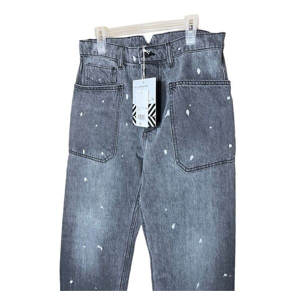 Sandrine Rose Womens Polka Dot Gray Wide Leg Button Fly Buckle‎ Back NWT Size 28 - Picture 2 of 13